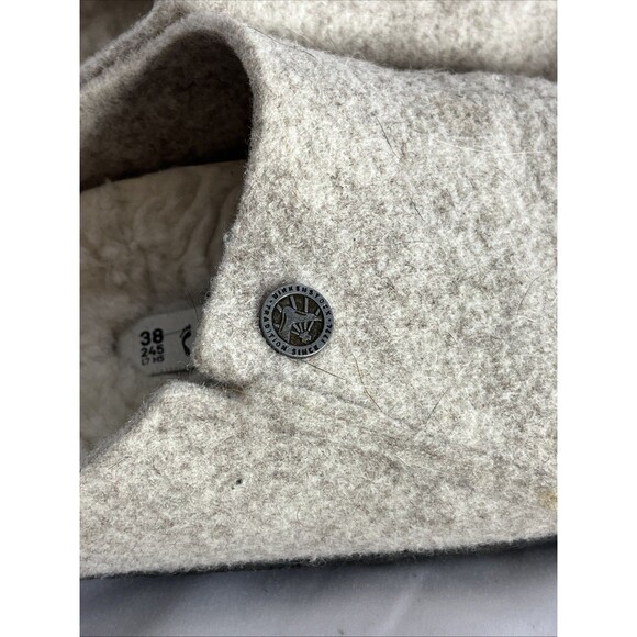 Birkenstock Zermatt Rivet Wool Eggnog Sandals Size 38 - Picture 9 of 13